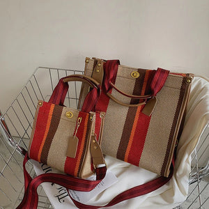 Vintage Large Capacity Women's Handbag Canvas Shoulder Bag Crossbody Tote