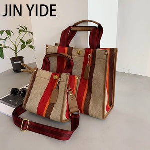 Vintage Large Capacity Women's Handbag Canvas Shoulder Bag Crossbody Tote