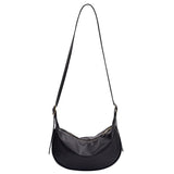 Vintage Leather Crossbody Bag for Women Half Moon Handbag