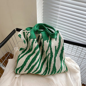 Vintage Large Capacity Woolen Shoulder Bag for Women