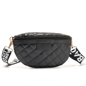 Vintage Diamond Lattice PU Leather Fanny Pack For Women Waist Bag