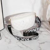 Vintage Diamond Lattice PU Leather Fanny Pack For Women Waist Bag