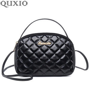 Vintage Diamond Lattice Women Messenger Bag Soft PU Leather Crossbody Handbag