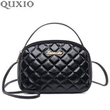 Vintage Diamond Lattice Women Messenger Bag Soft PU Leather Crossbody Handbag