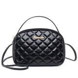 Vintage Diamond Lattice Women Messenger Bag Soft PU Leather Crossbody Handbag