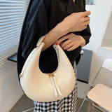 Vintage Double Zipper Shoulder Bag PU Leather Handbag