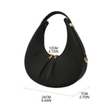 Vintage Double Zipper Shoulder Bag PU Leather Handbag