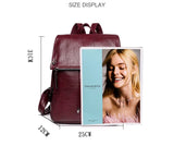 Vintage Drawstring Women Backpack Casual Student School Bag PU Leather Travel Ru