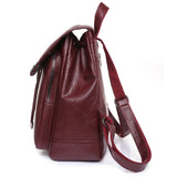 Vintage Drawstring Women Backpack Casual Student School Bag PU Leather Travel Ru