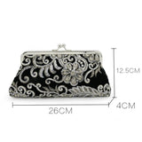 Vintage Floral Evening Clutch Chain Crossbody Bag Party Purse