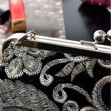 Vintage Floral Evening Clutch Chain Crossbody Bag Party Purse