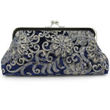 Vintage Floral Evening Clutch Chain Crossbody Bag Party Purse