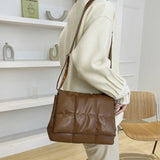 Vintage Embroidered Plaid Armpit Bag Crossbody Handbag