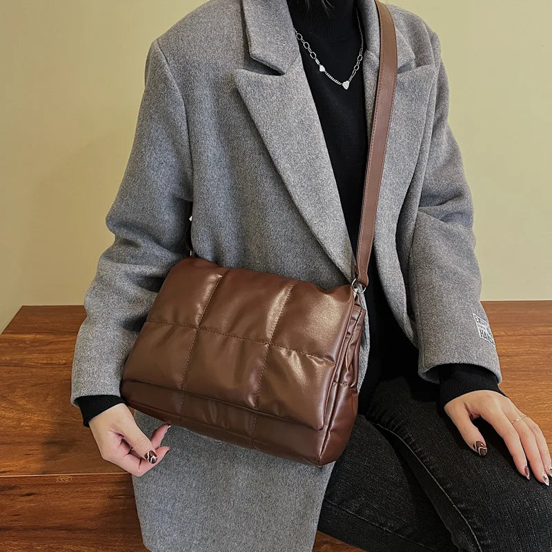 Vintage Embroidered Plaid Armpit Bag Crossbody Handbag