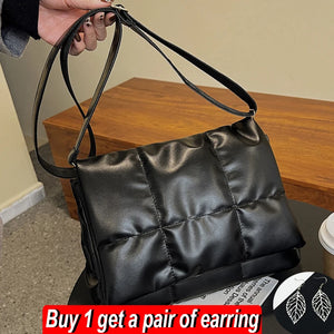 Vintage Embroidered Plaid Armpit Bag Crossbody Handbag