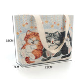 Vintage Embroidery Canvas Tote Bag Women Flower Large Capacity Shoulder Bag