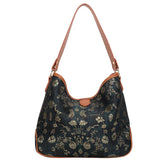 Vintage Embroidery Flowers Large Tote Bag Women Shoulder Crossbody Bags