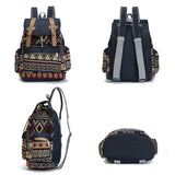 Vintage Ethnic Backpack Wearproof Teenager Girls Boys Canvas Bag Travel Bags