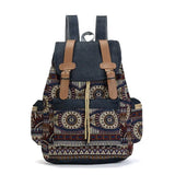 Vintage Ethnic Backpack Wearproof Teenager Girls Boys Canvas Bag Travel Bags
