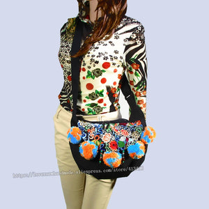 Vintage Ethnic Hobo Embroidery Floral Cross Body Bag
