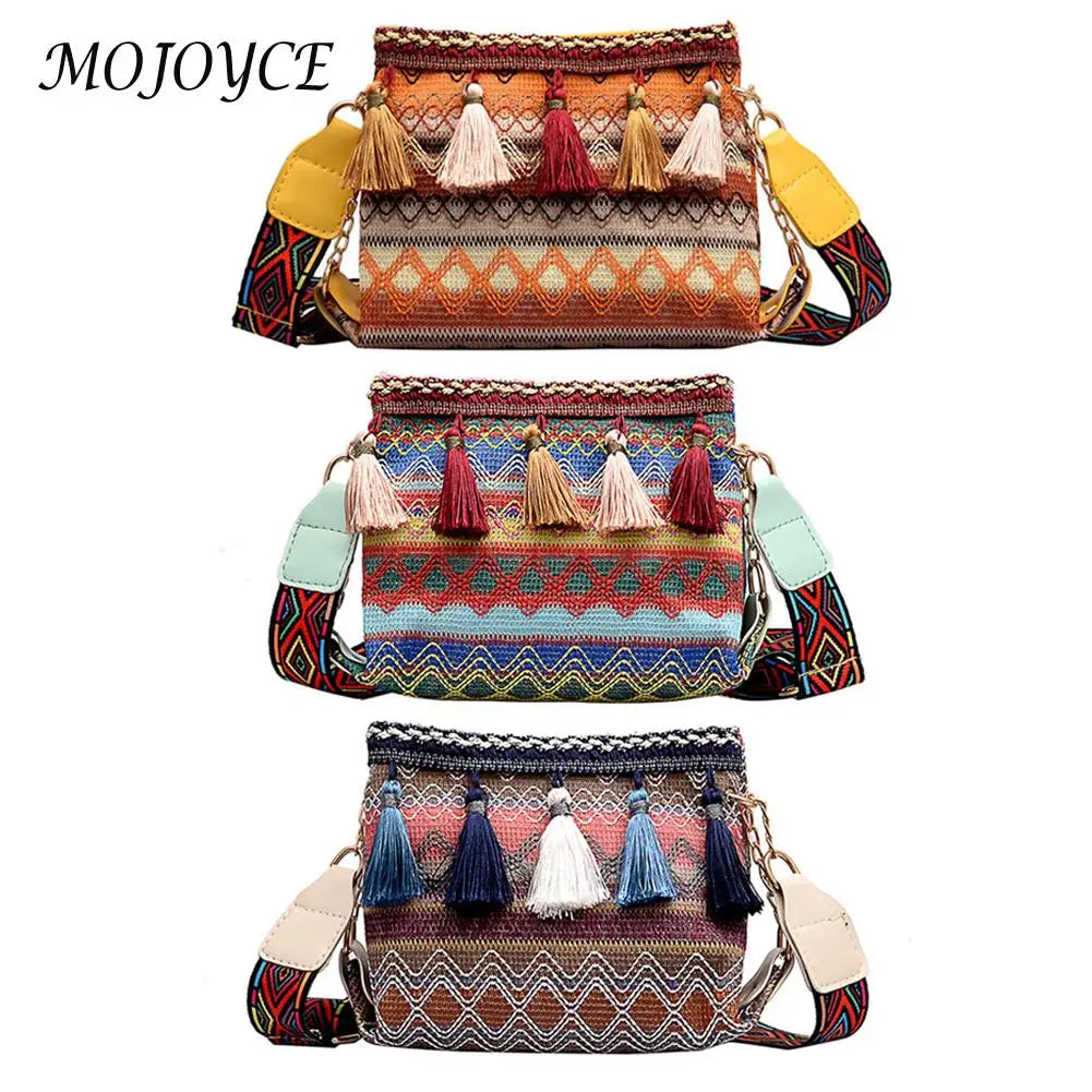 Vintage Ethnic Style Bucket Shoulder Bag for Traveling