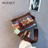Vintage Ethnic Style Bucket Shoulder Bag for Traveling