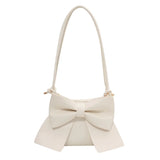 Vintage Big Bow Shoulder Bags Leather Women England Style Handbags