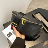 Vintage Fanny Pack for Woman Soft Leather Banane Femme