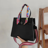 Vintage Female Ribbon bag PU Leather Women's Handbag Shoulder Mess