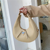 Vintage Litchi Pattern Crescent Bag Armpit Shoulder Bag