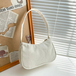 Vintage Corduroy Underarm Bag for Women