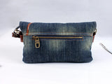 Vintage Leather Flower Denim Jeans Shoulder Bags Girls Handbags Crossbody Bag