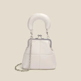 Vintage PU Leather Chain Women Shoulder Crossbody Messenger Bag Shell Lock