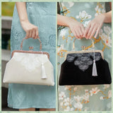 Vintage Shell Lock Women Bags Hand Fringe Tassel Bag