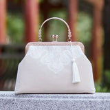 Vintage Shell Lock Women Bags Hand Fringe Tassel Bag