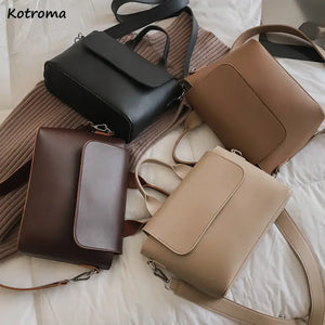 Vintage Shoulder Bags Women Cross Body Cover Solid Satchels Female Stylish