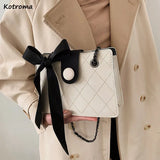 Vintage Shoulder Bag Matte Diamond Lattice Chain Bow Cross-body