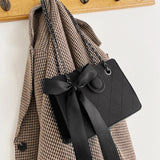 Vintage Shoulder Bag Matte Diamond Lattice Chain Bow Cross-body