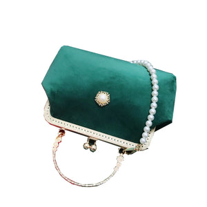 Vintage Women's Handbags Crossbody Bag Bead Diamond Lay Bag Shell Lock Bags