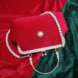 Vintage Women's Handbags Crossbody Bag Bead Diamond Lay Bag Shell Lock Bags