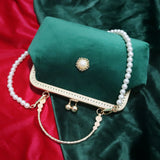 Vintage Women's Handbags Crossbody Bag Bead Diamond Lay Bag Shell Lock Bags