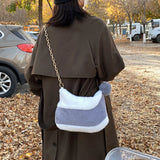 Vintage Faux Fur Chain Hobo Shoulder Crossbody Bag