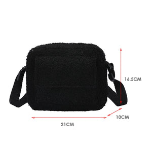 Vintage Lamb Wool Shoulder Bag Business Leisure Women Chain Purse