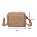 Vintage Lamb Wool Shoulder Bag Solid Crossbody Chain Purse