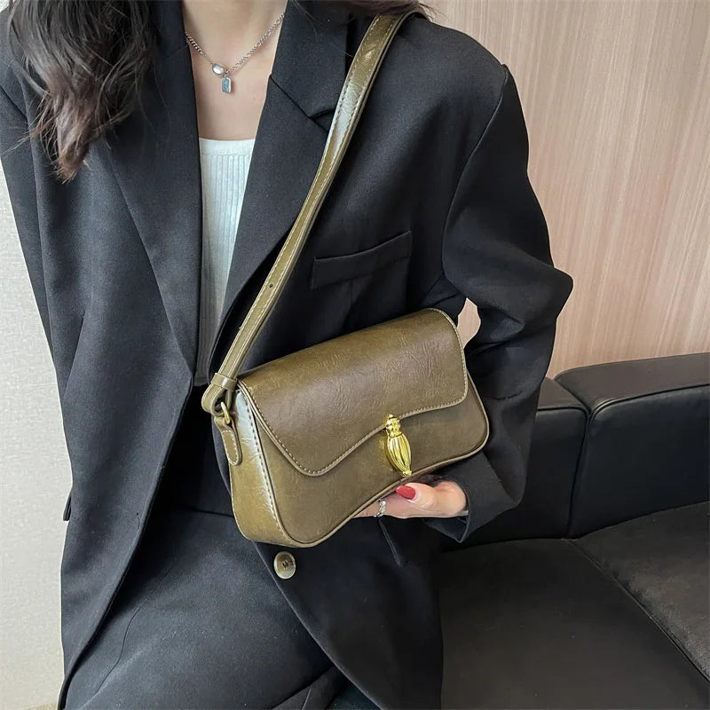 Vintage Flap Crossbody Bag Winter Trends Leather Shoulder Bag