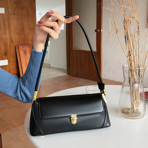 Vintage Flap PU Leather Shoulder Bags For Women Lady Underarm Bag