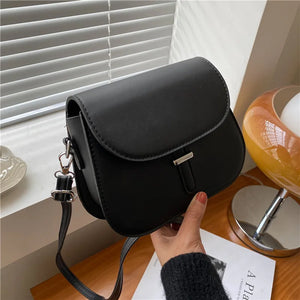 Vintage Flap Saddle Bag Women PU Leather Shoulder Messenger Crossbody