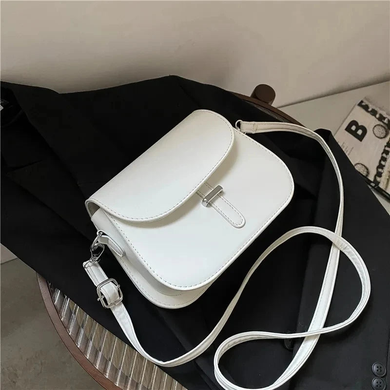 Vintage Flap Saddle Bag PU Leather Shoulder Messenger Bag