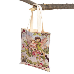 Vintage Floral Girl Cartoon Kid Tote Handbag for Girl