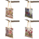 Vintage Floral Girl Cartoon Kid Tote Handbag for Girl